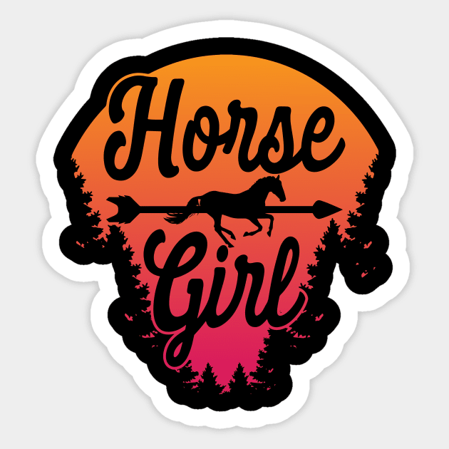 Horse girl horseback riding Sticker by dennex85